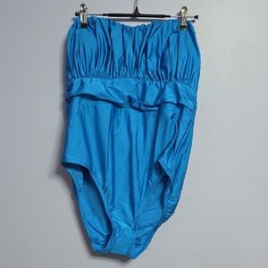 Time and Tru Bright Blue One-Piece Swimsuit
